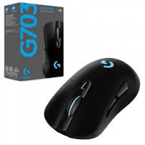 Logitech G703 Lightspeed Gaming Mouse with POWERPLAY Wireless Charging  Compatibility, Black